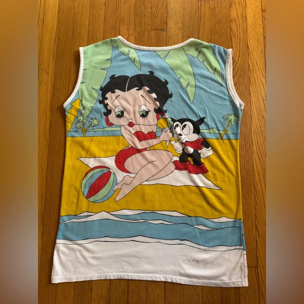 80s Vintage Single Stitch Betty Boop Beach Sleep Shirt Sz M - Picture 2 of 6
